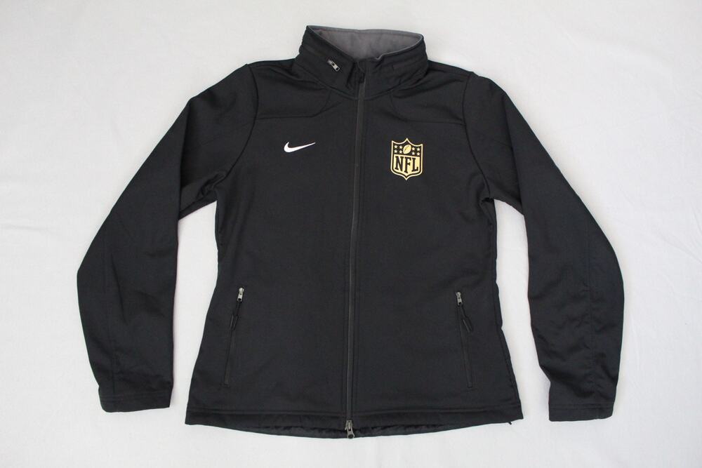 Nike NFL Black Ambassador Jacket Women's Medium Full Zip Stowaway Hood